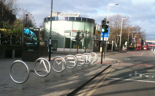 LAMBETH typographic bike stands